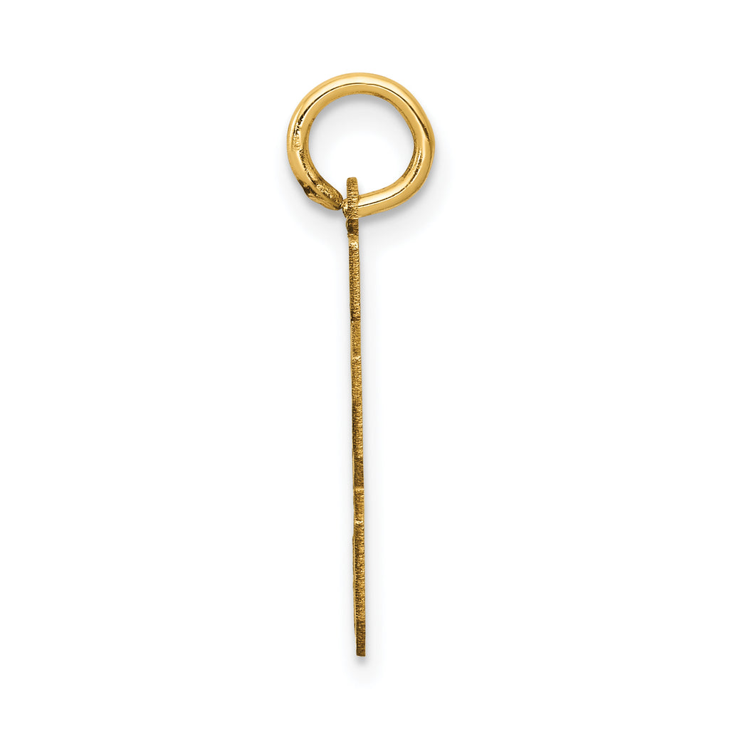 14K Gold Satin Number 33 Charm with Brushed Finish Small