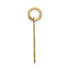 14K Gold Satin Number 33 Charm with Brushed Finish Small