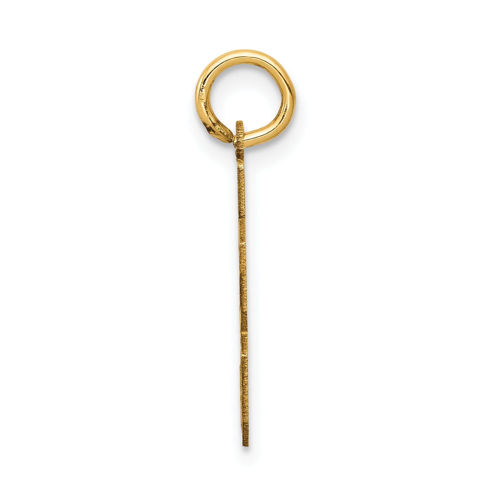 14K Gold Satin Number 33 Charm with Brushed Finish Small