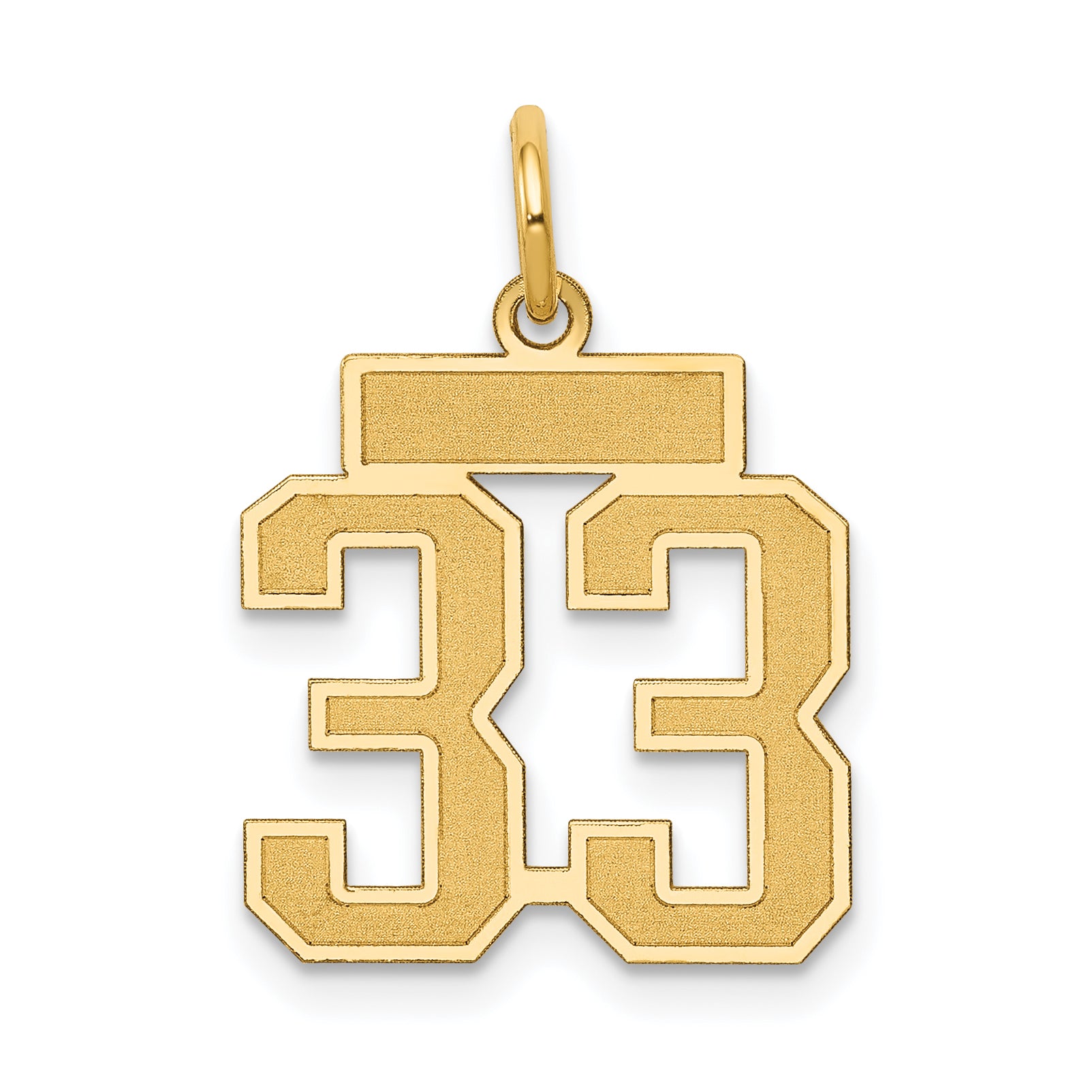 14k Small Satin Number 33 Charm Main image