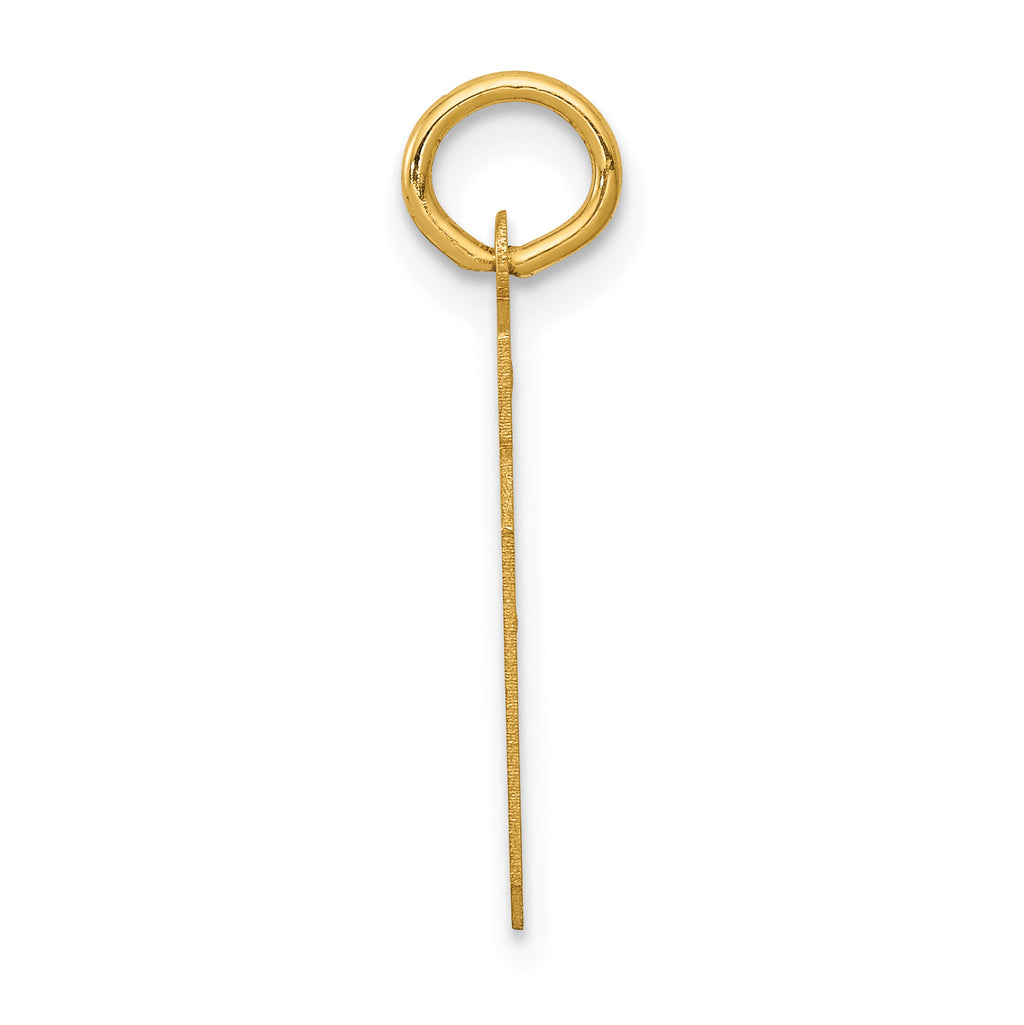 14K Gold Satin Number 39 Charm with Brushed Finish Small