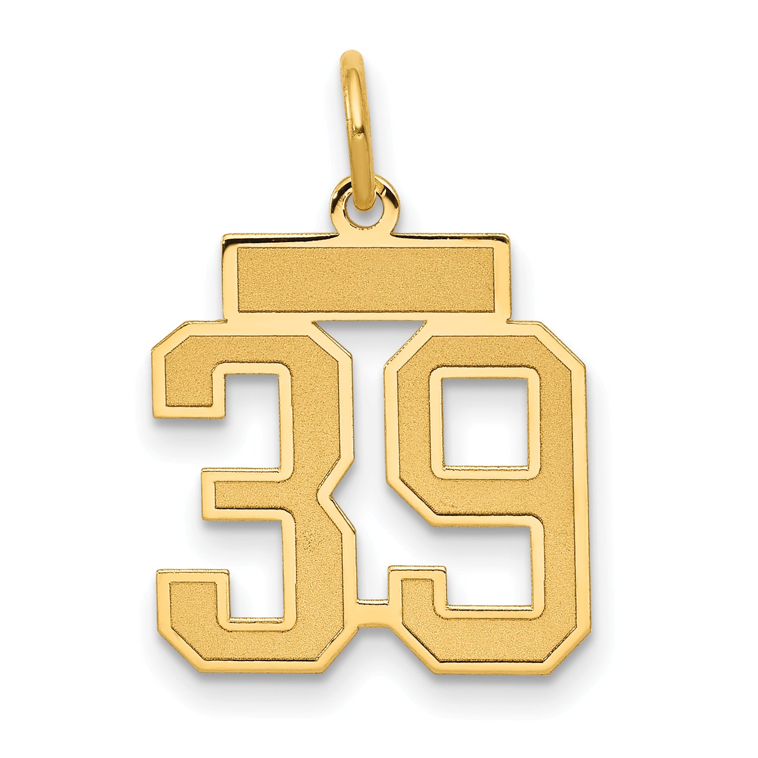 14k Small Satin Number 39 Charm
