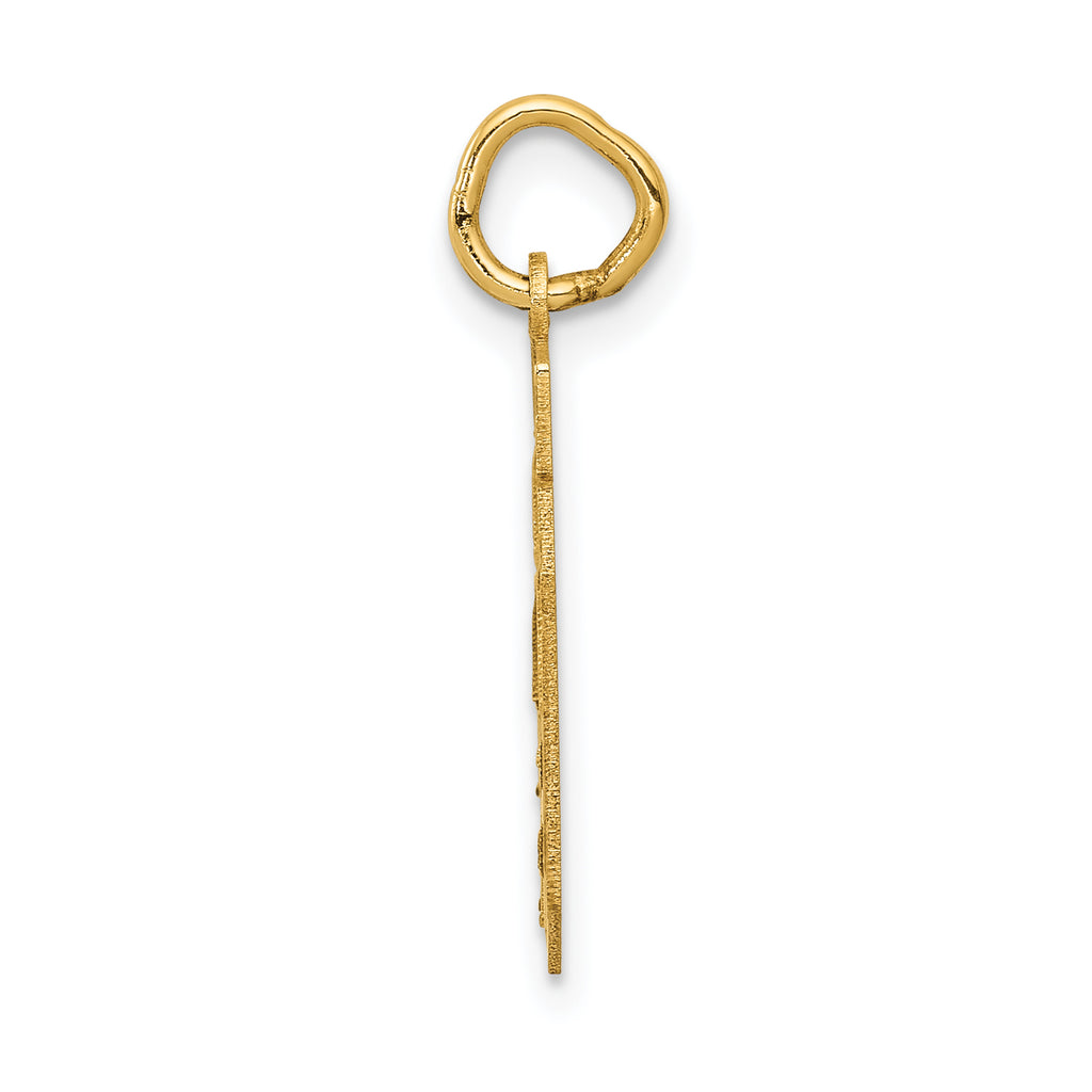 14K Gold Small Satin Number 40 Charm with Brushed Finish