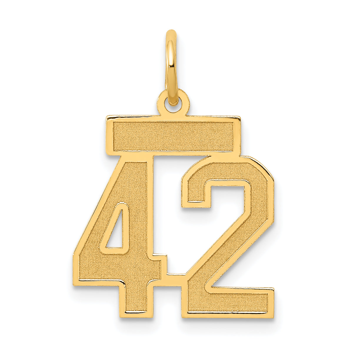 14k Small Satin Number 42 Charm
