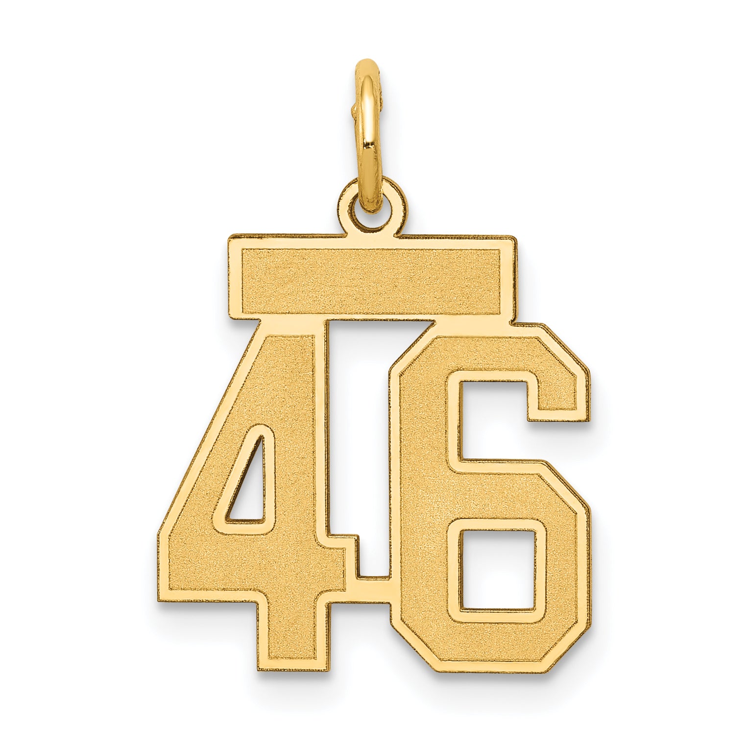 14k Small Satin Number 46 Charm