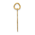 14K Gold Satin Number 48 Charm with Brushed Finish  Small and Elegant