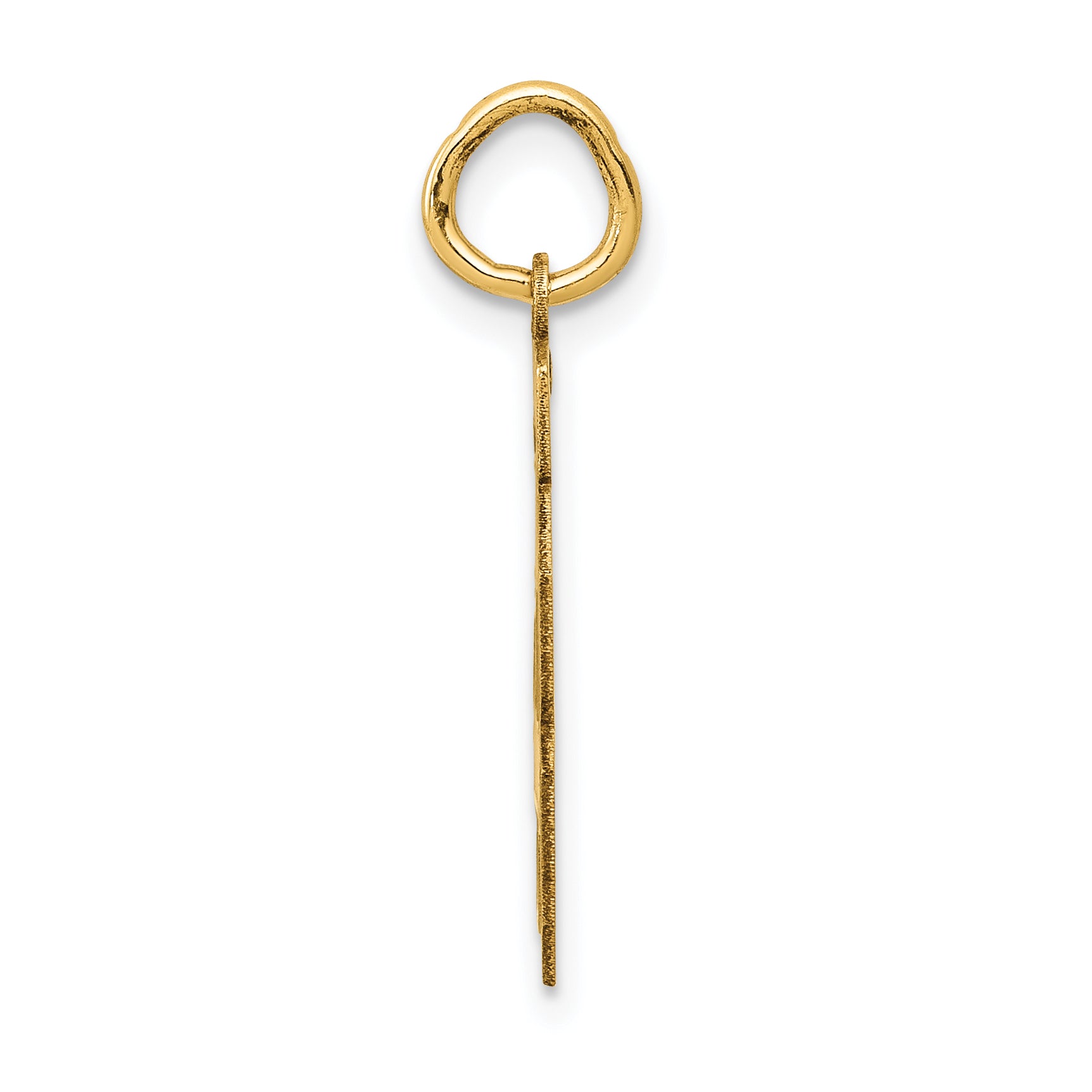 14K Gold Satin Number 48 Charm with Brushed Finish  Small and Elegant