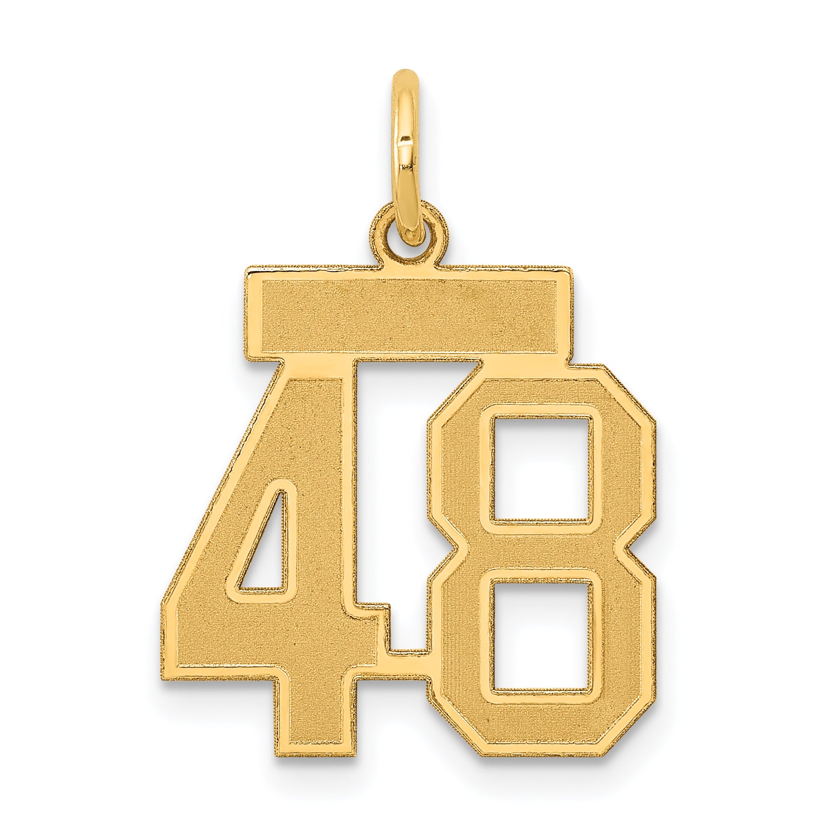 14k Small Satin Number 48 Charm Main image