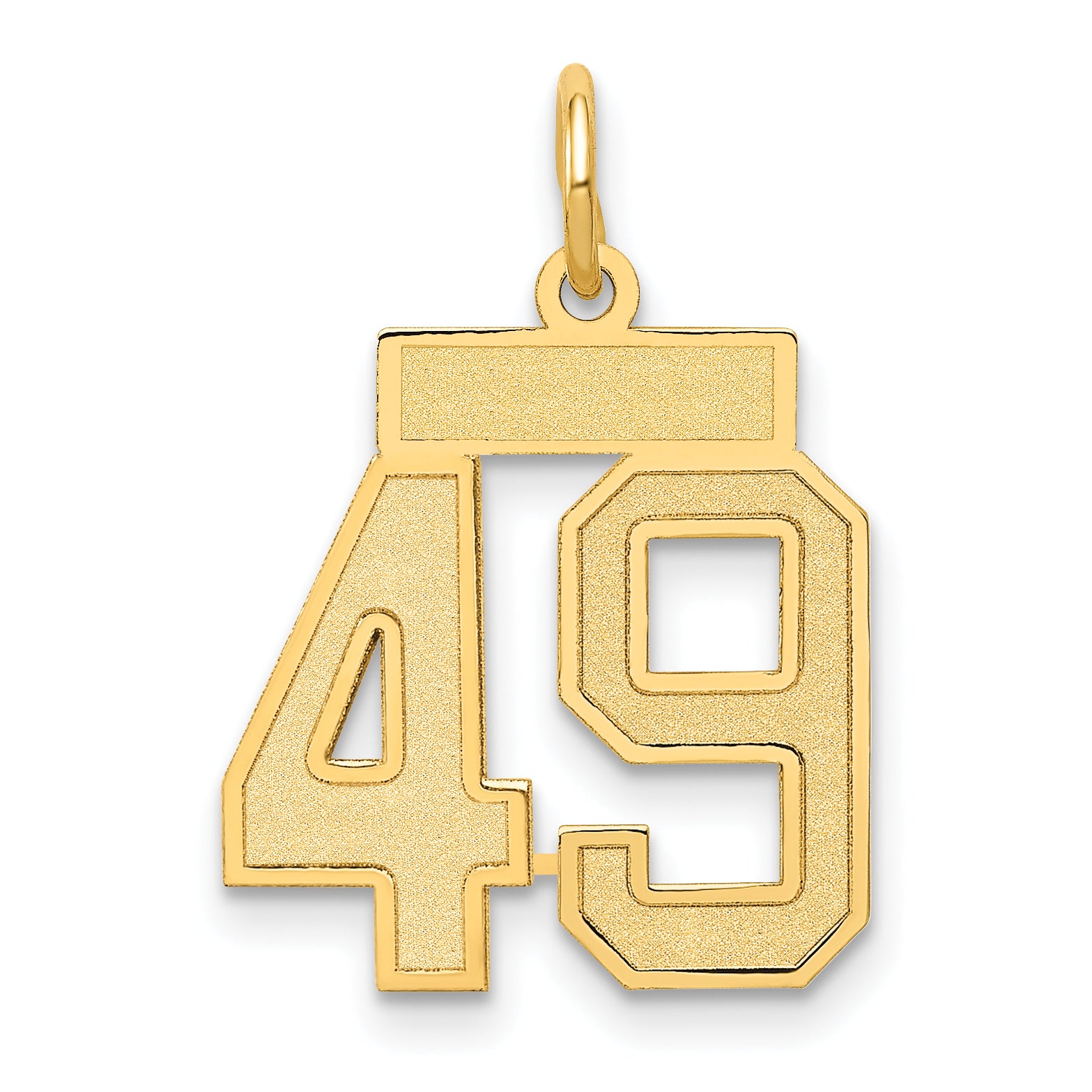 14k Small Satin Number 49 Charm