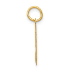 14K Gold Small Satin Number 50 Charm  Brushed Finish, Laser-Cut Design