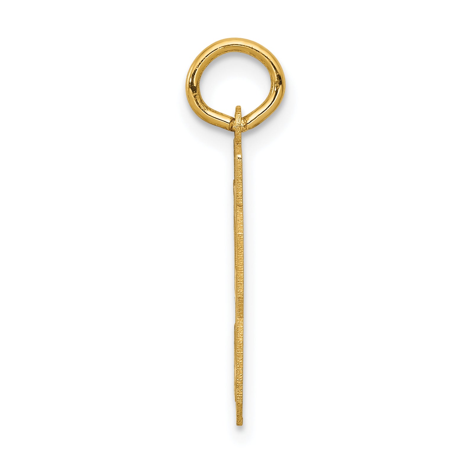 14K Gold Satin Number 53 Charm with Brushed Finish Small, Laser-Cut
