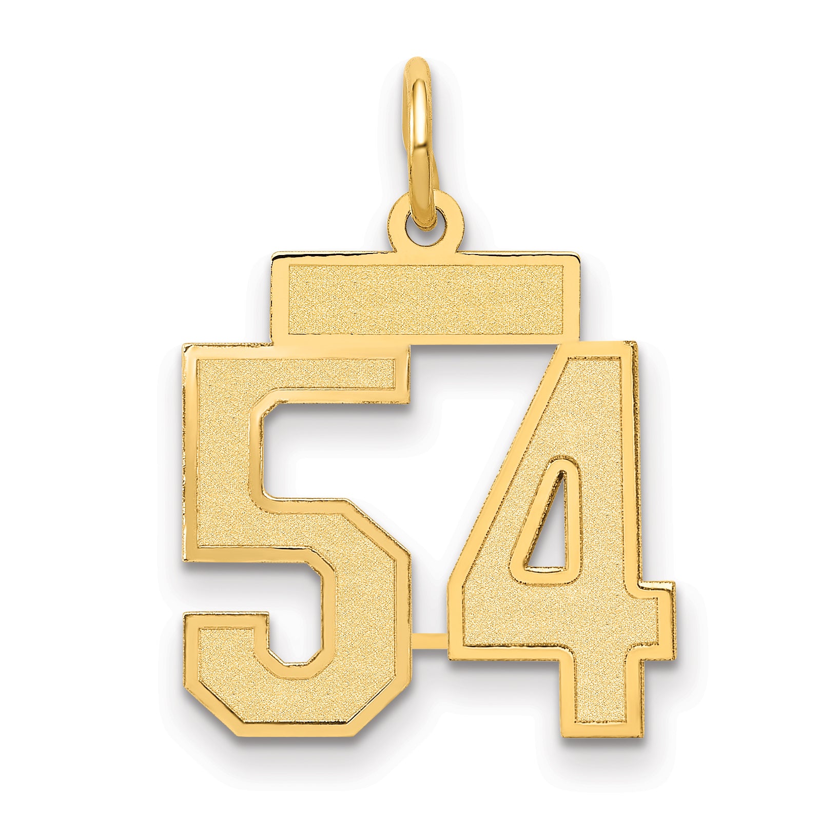 14k Small Satin Number 54 Charm