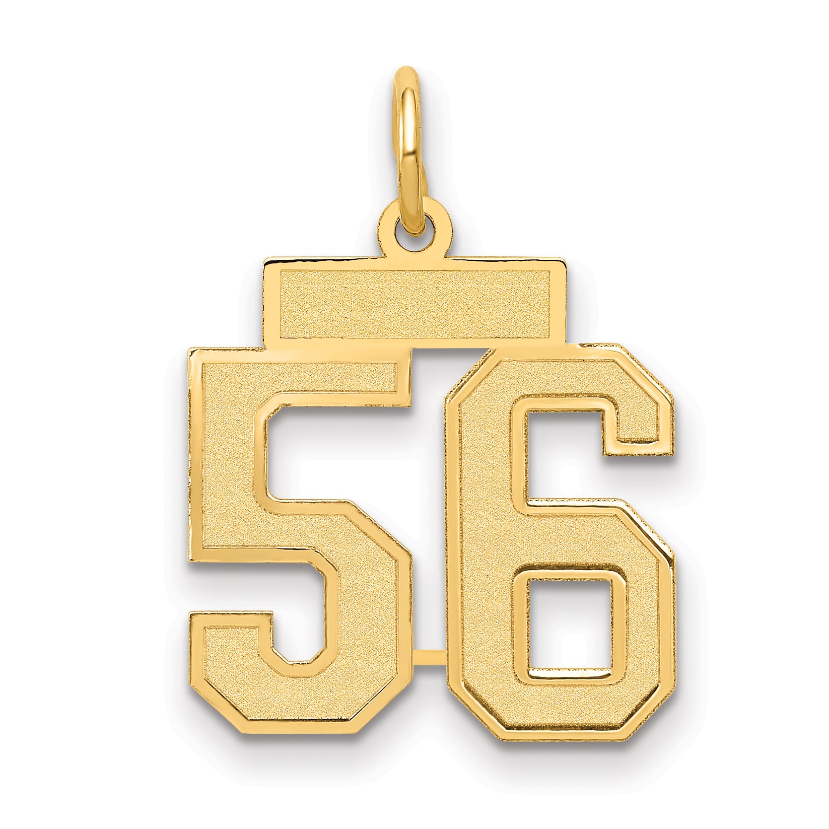 14k Small Satin Number 56 Charm