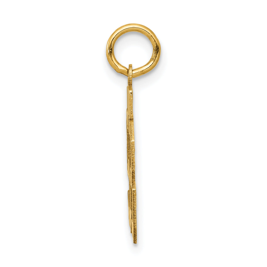 14K Gold Small Satin Number 58 Charm with Brushed Finish  Elegant and Themed Design