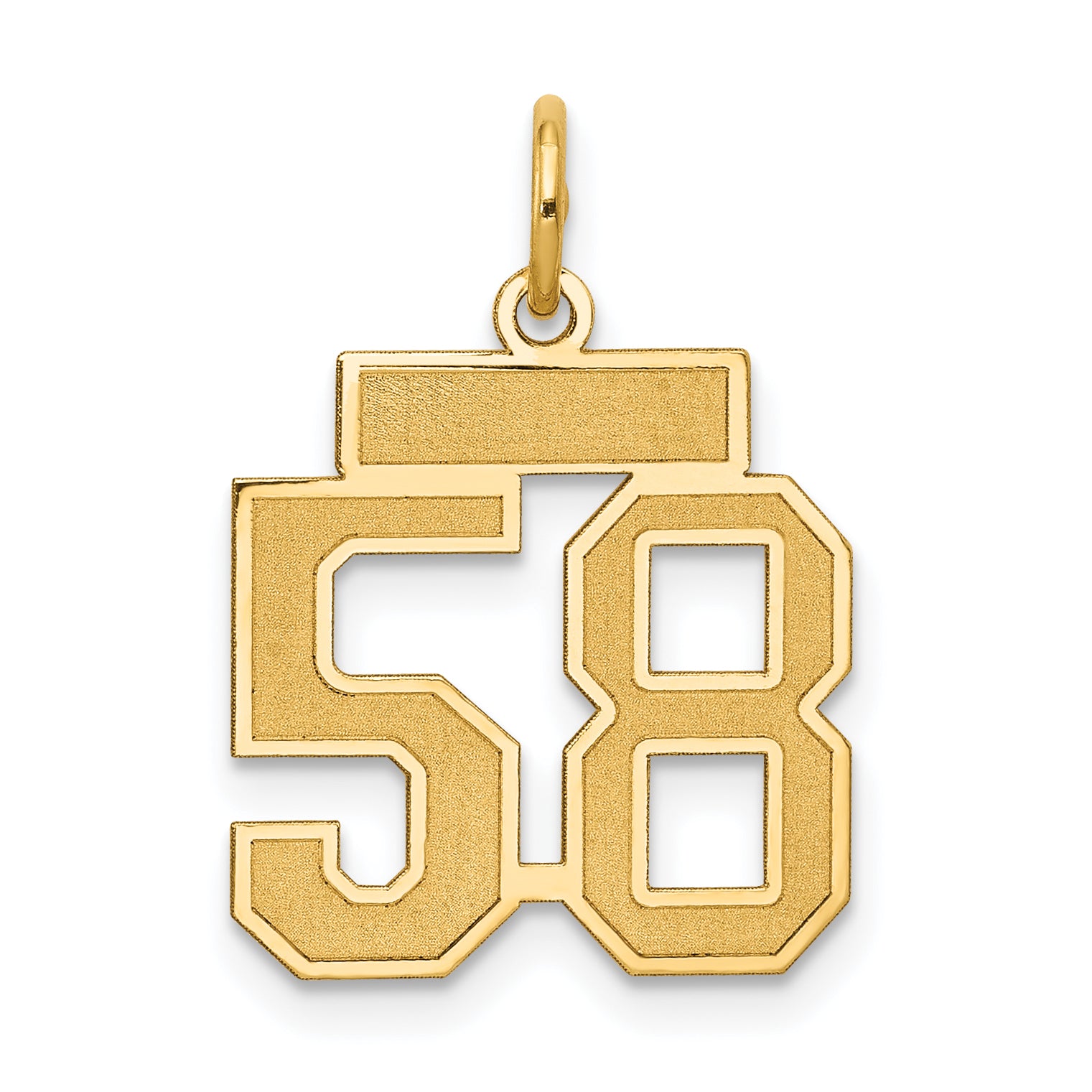 14k Small Satin Number 58 Charm Main image