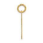 14K Gold Satin Number 59 Charm with Brushed Finish Small, Laser Cut