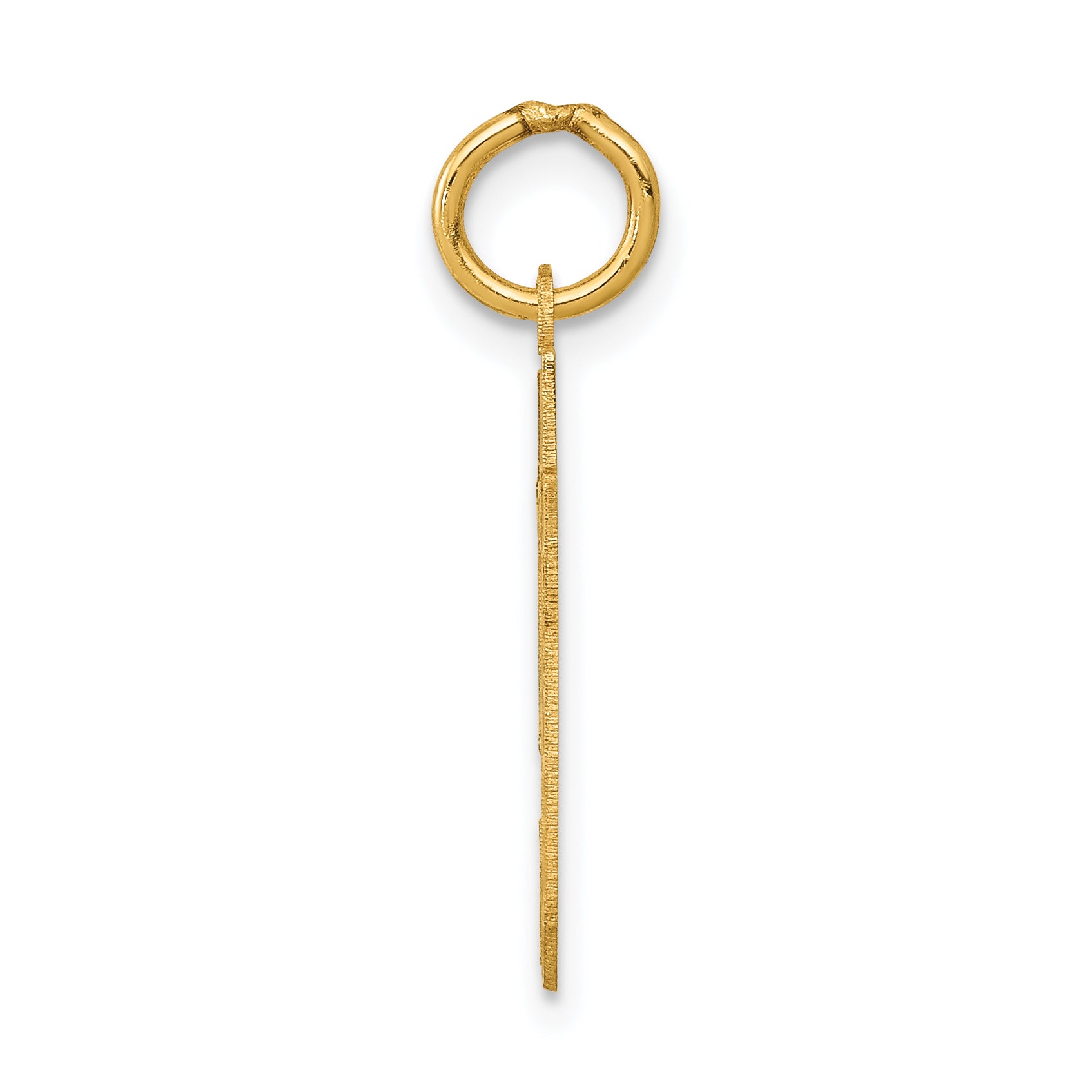 14K Gold Satin Number 59 Charm with Brushed Finish Small, Laser Cut