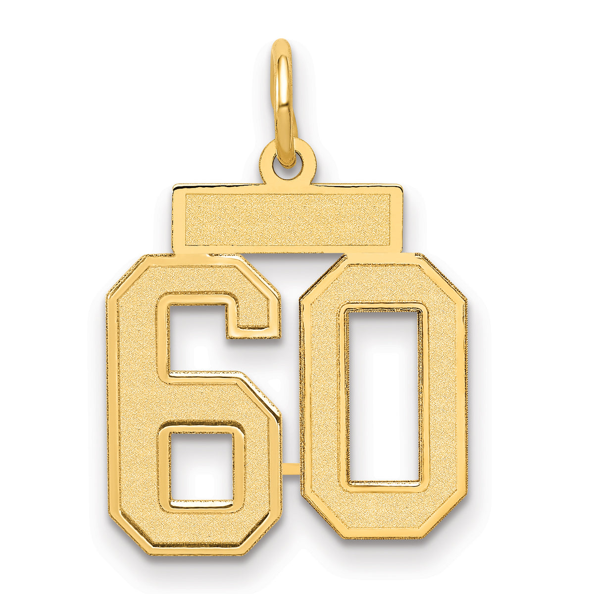 14k Small Satin Number 60 Charm