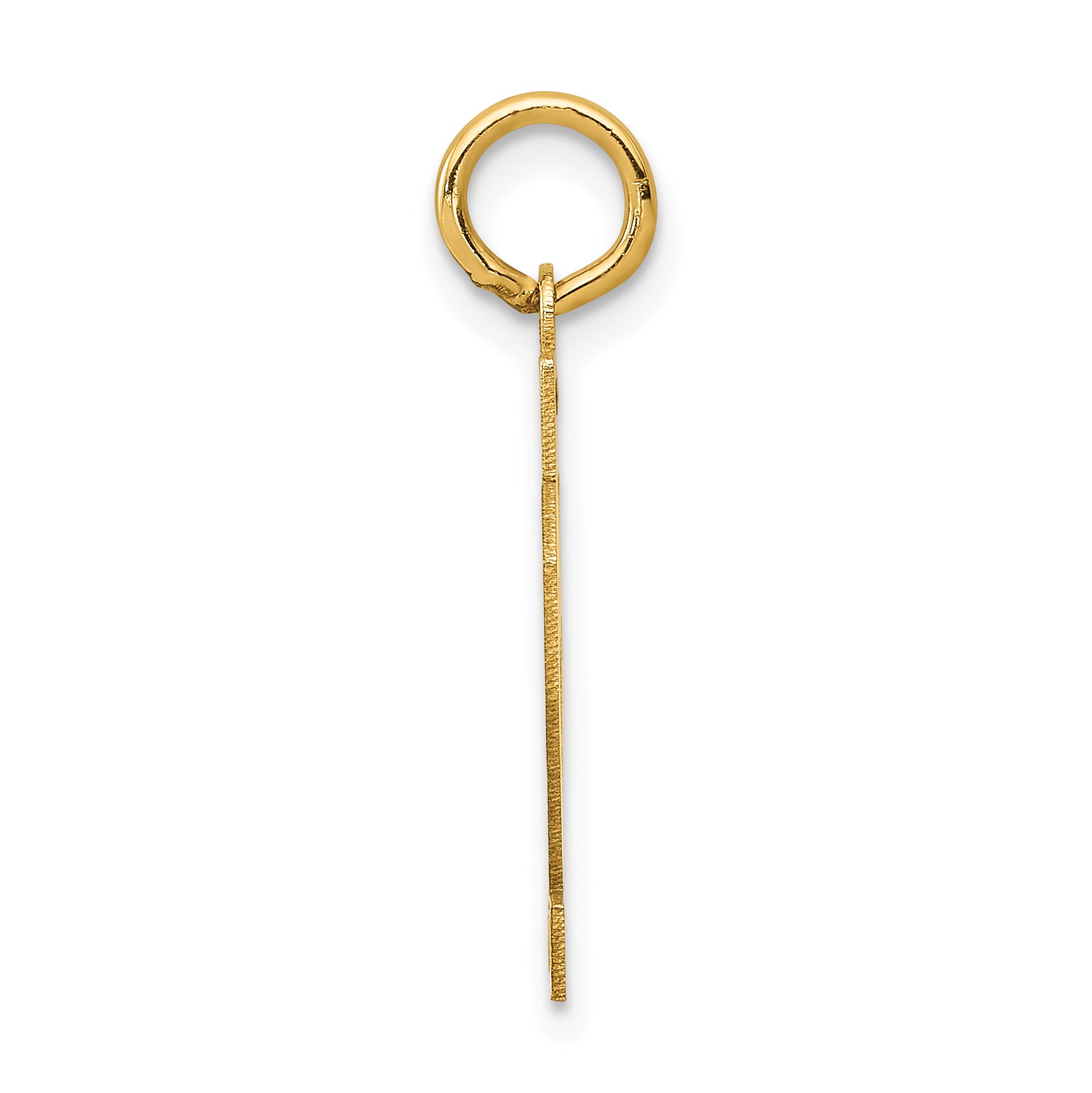 14K Gold Satin Number 62 Charm with Brushed Finish Small