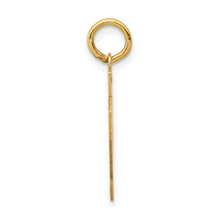14K Gold Satin Number 62 Charm with Brushed Finish Small