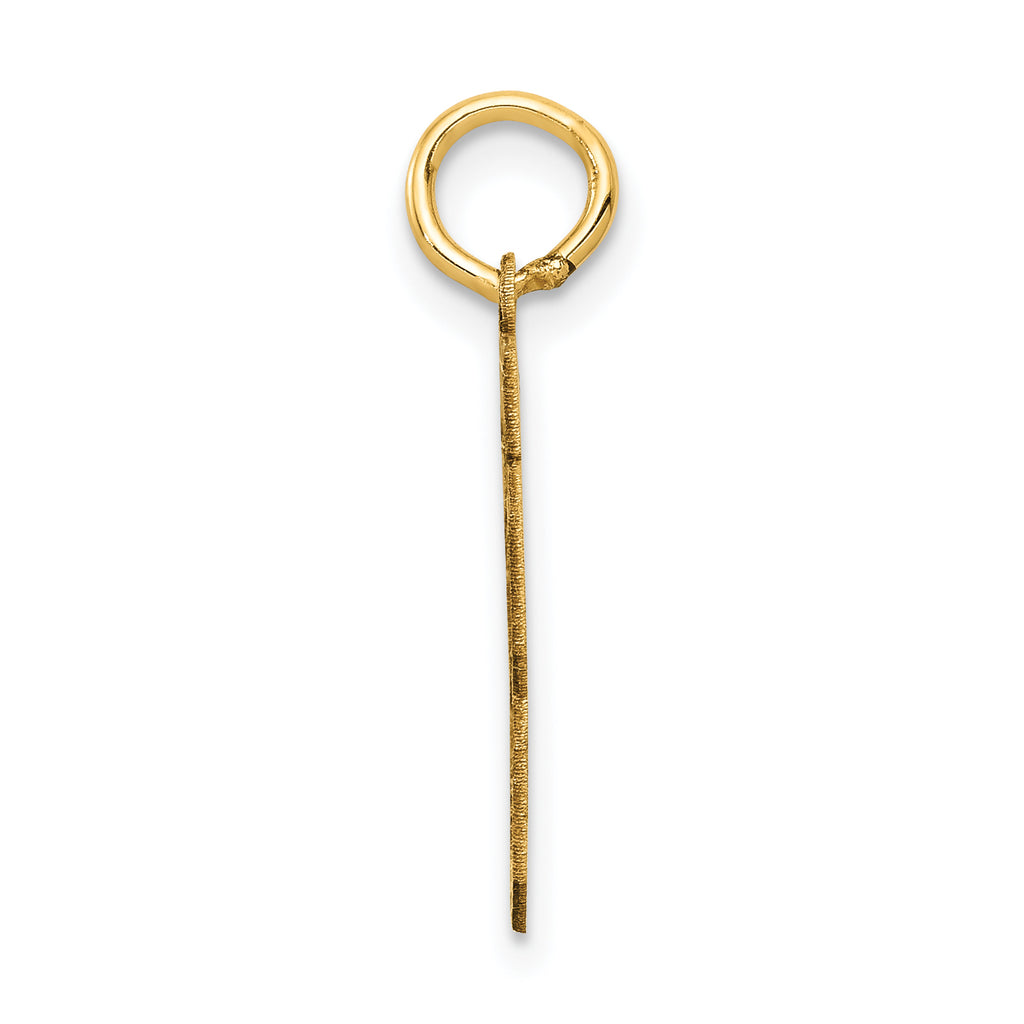 14K Gold Small Satin Number 63 Charm Brushed Finish