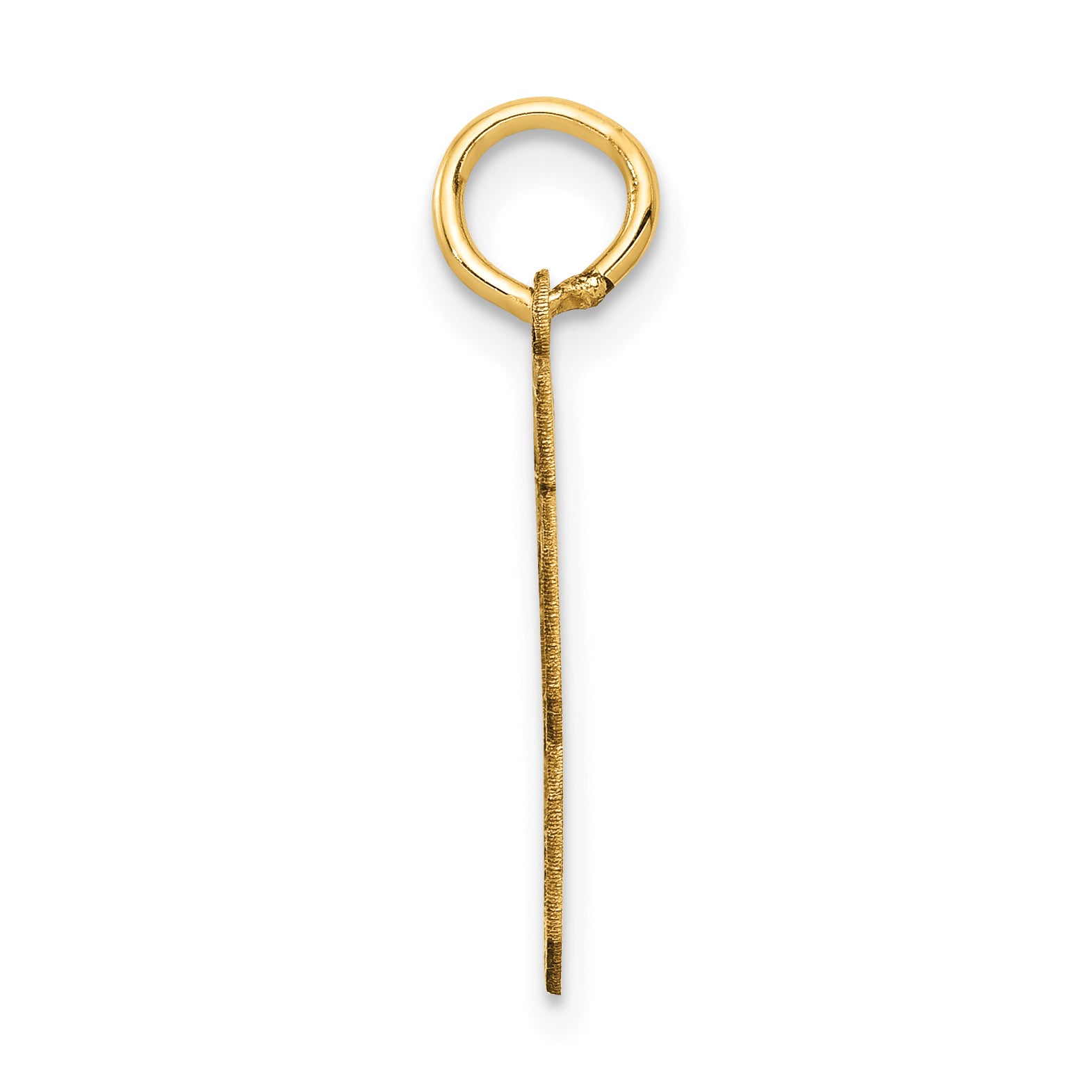 14K Gold Small Satin Number 63 Charm Brushed Finish