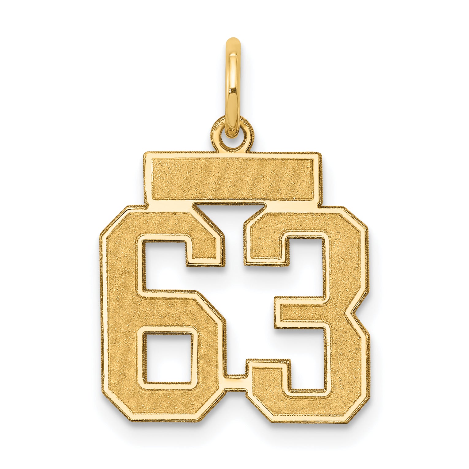 14k Small Satin Number 63 Charm Main image