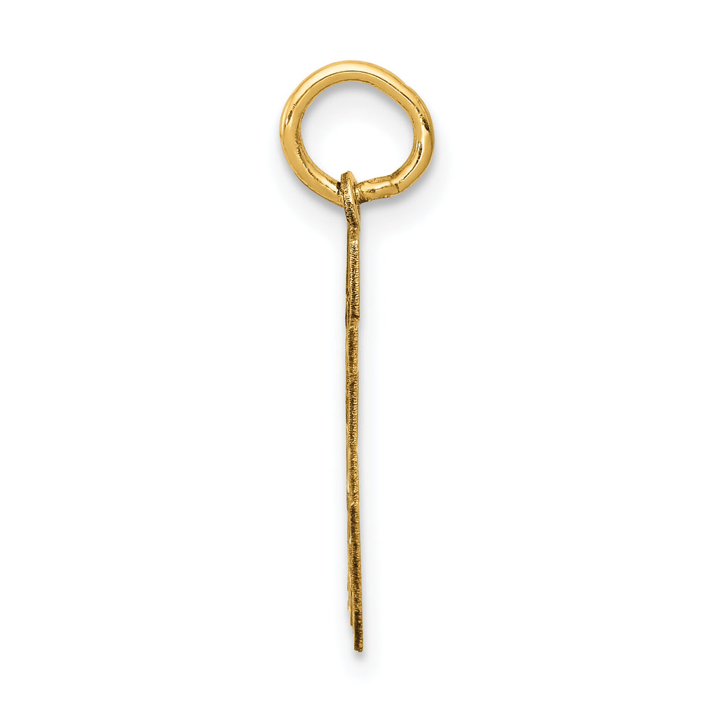 14K Gold Small Satin Number 65 Charm with Brushed Finish