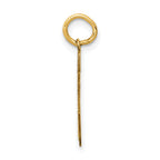 14K Gold Small Satin Number 65 Charm with Brushed Finish