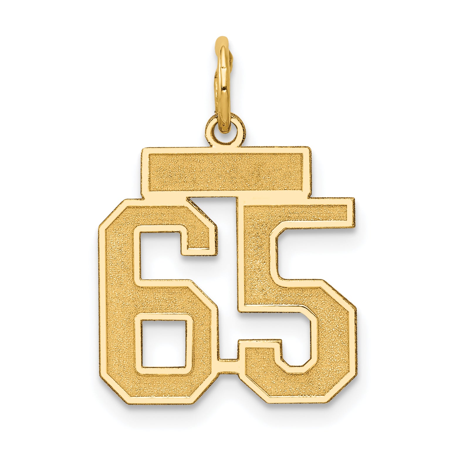 14k Small Satin Number 65 Charm Main image