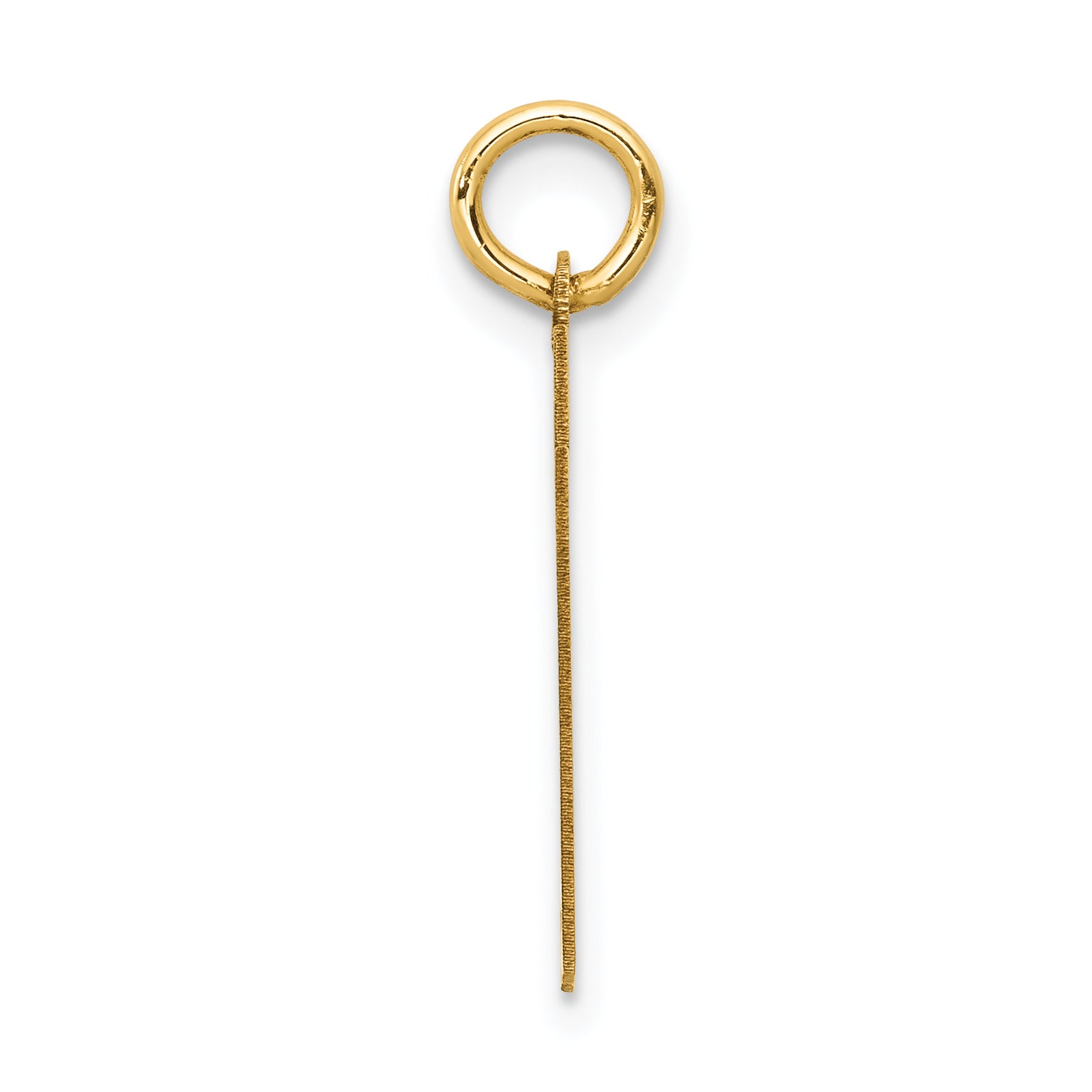 14K Gold Small Satin Number 67 Charm with Brushed Finish Secondary image