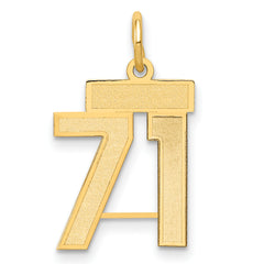 14k Small Satin Number 71 Charm