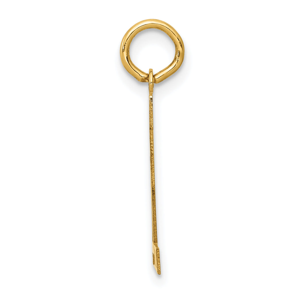 14K Gold Small Satin Number 72 Charm with Brushed Finish