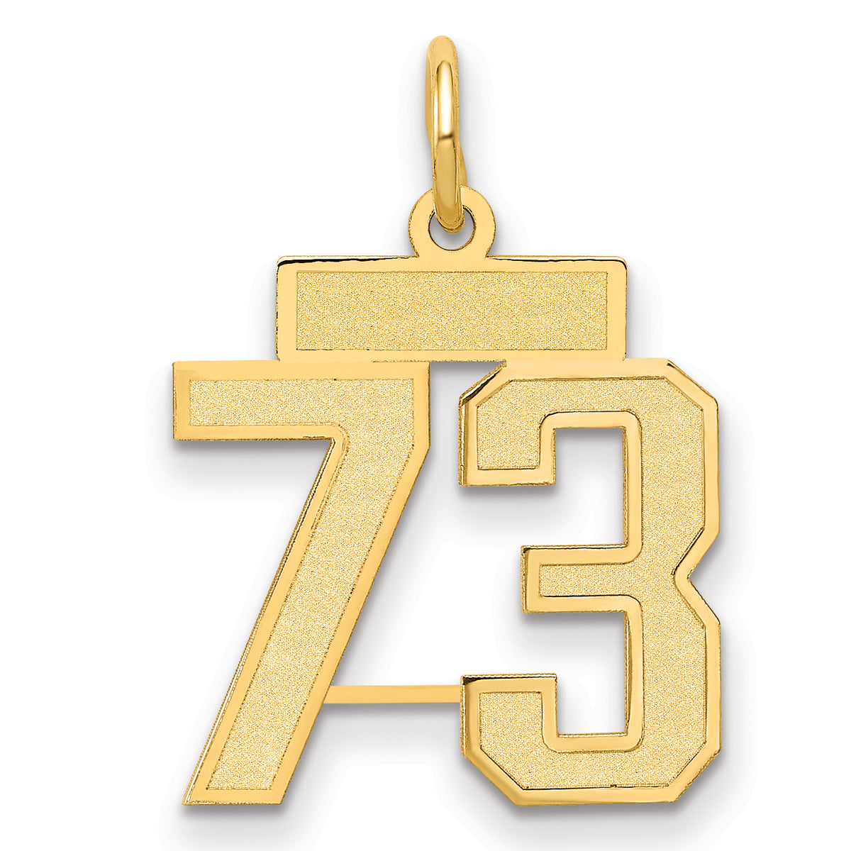 14k Small Satin Number 73 Charm