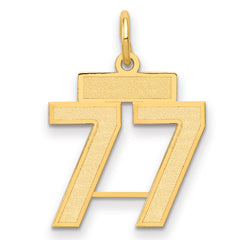 14k Small Satin Number 77 Charm