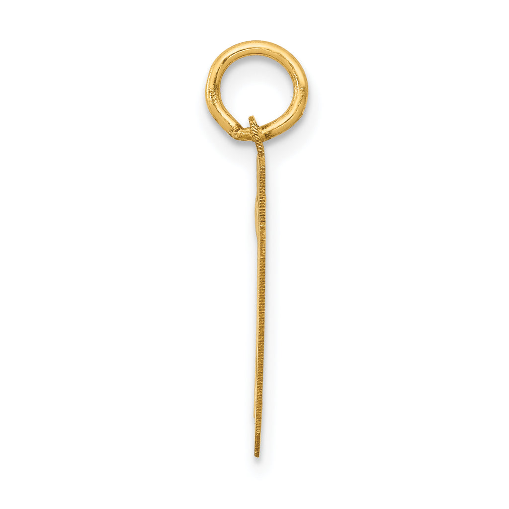 14K Yellow Gold Satin Number 79 Charm with Brushed Finish