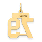 14K Yellow Gold Satin Number 79 Charm with Brushed Finish