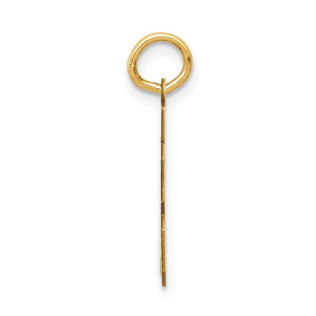 14K Gold Small Satin Number 83 Charm with Brushed Finish