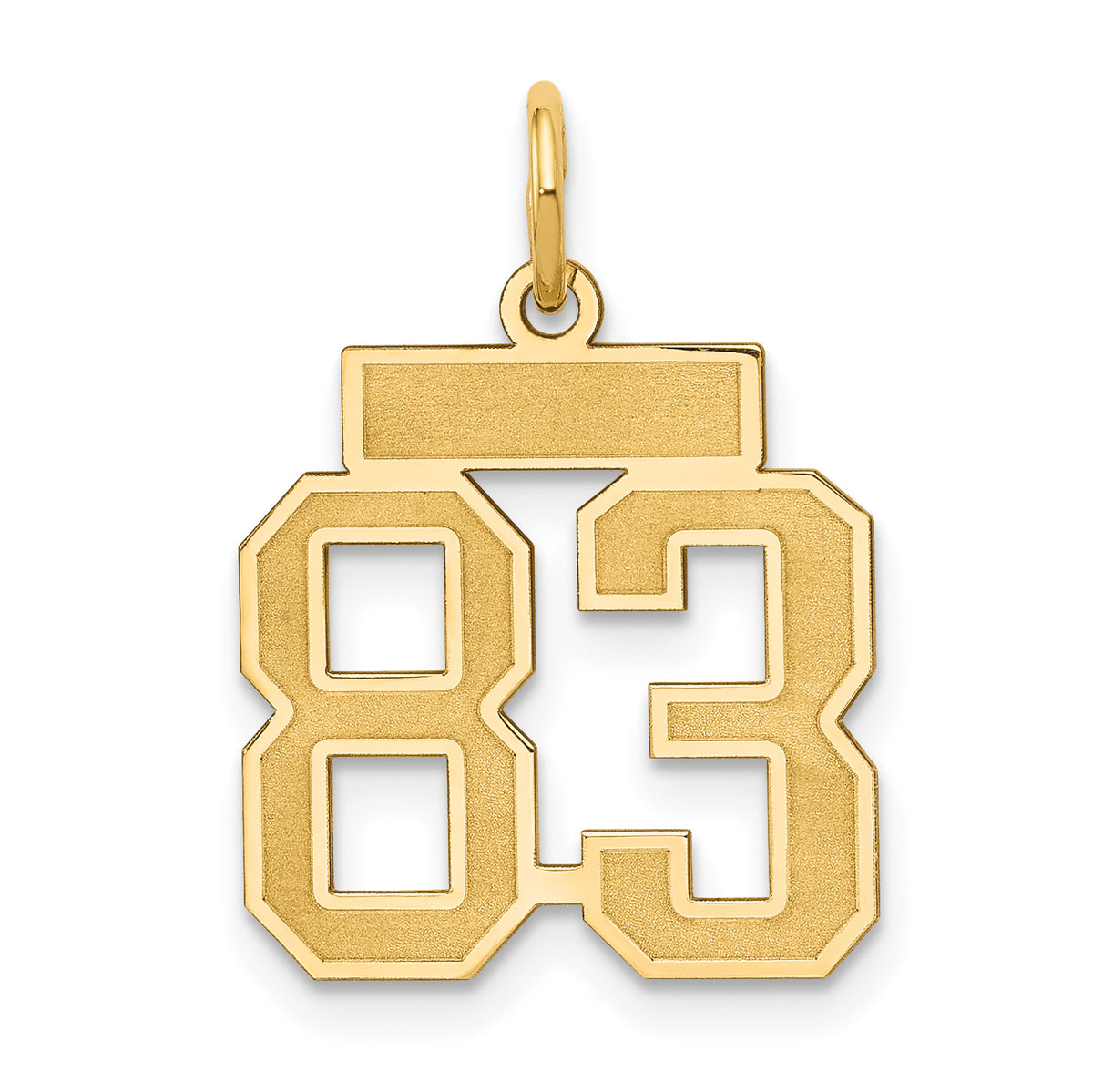 14k Small Satin Number 83 Charm