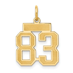 14k Small Satin Number 83 Charm