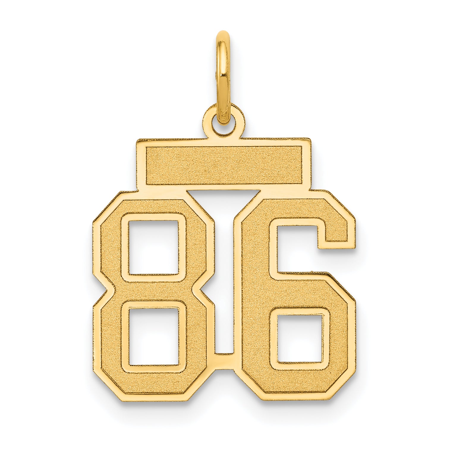 14k Small Satin Number 86 Charm