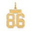 14k Small Satin Number 86 Charm