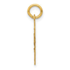 14K Gold Small Satin Number 87 Charm with Brushed Finish