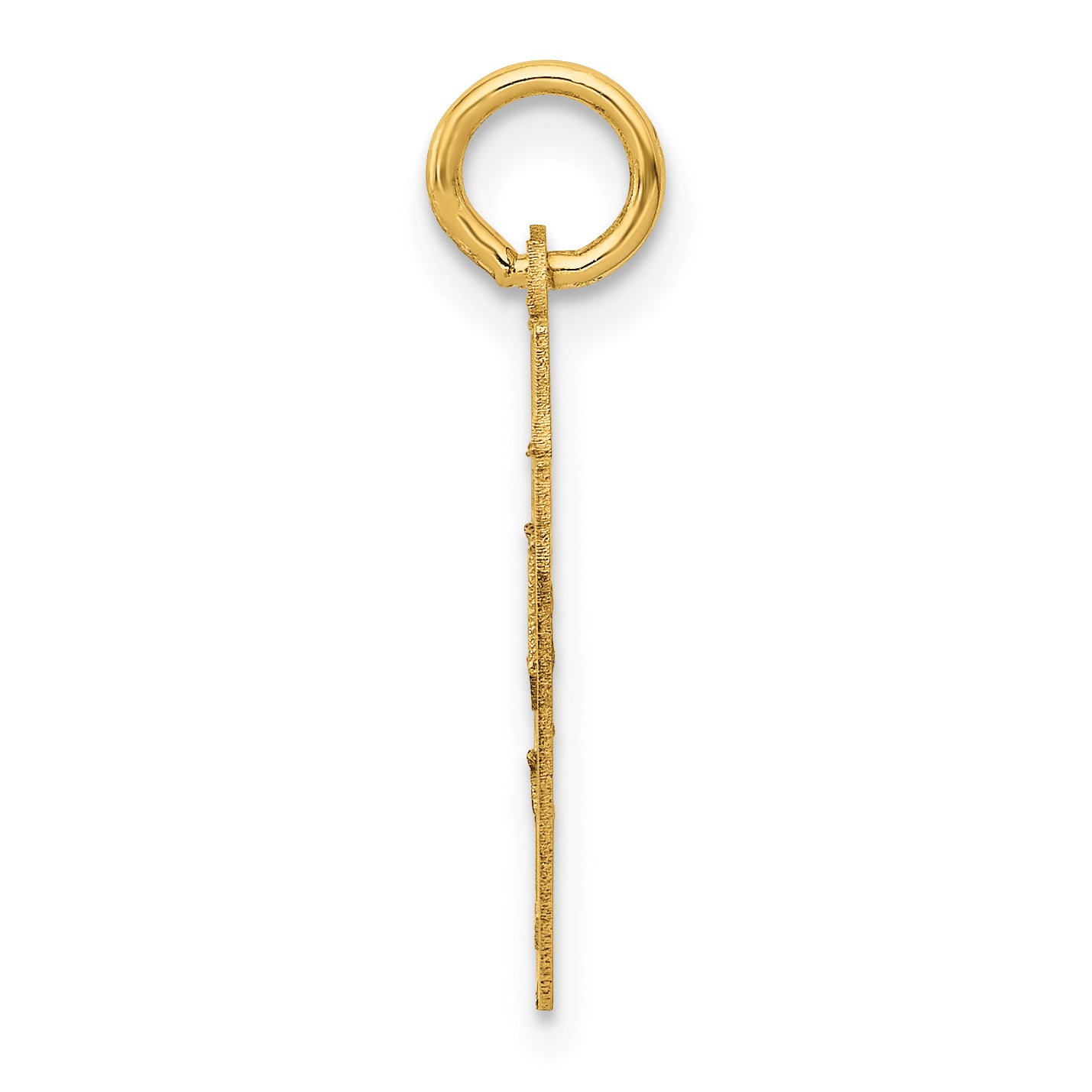 14K Gold Small Satin Number 87 Charm with Brushed Finish