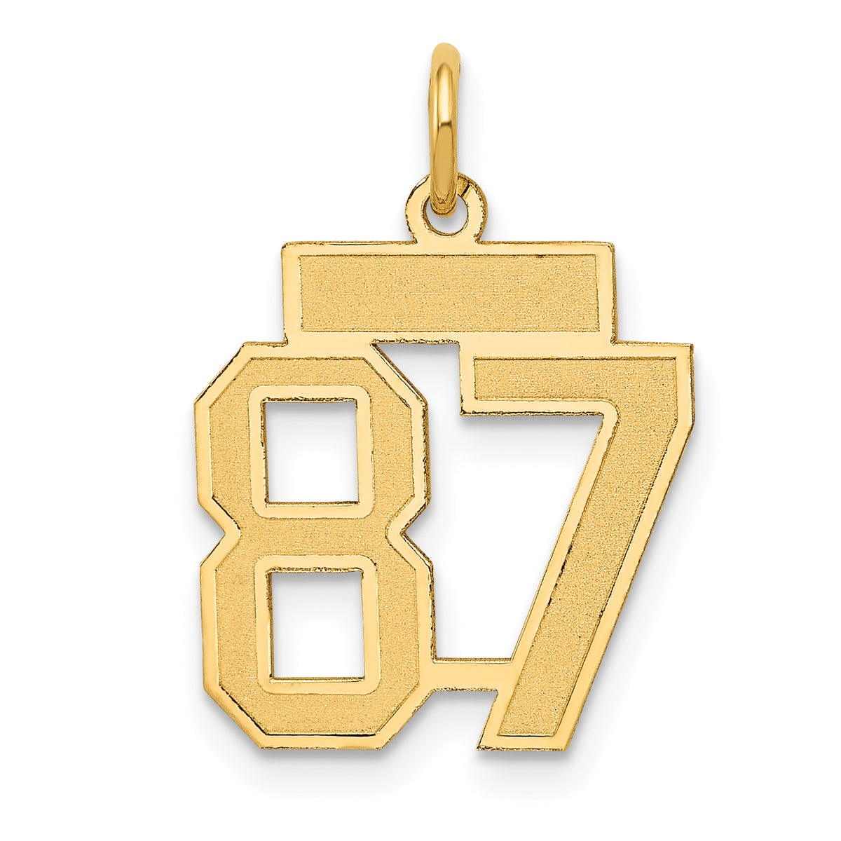 14k Small Satin Number 87 Charm