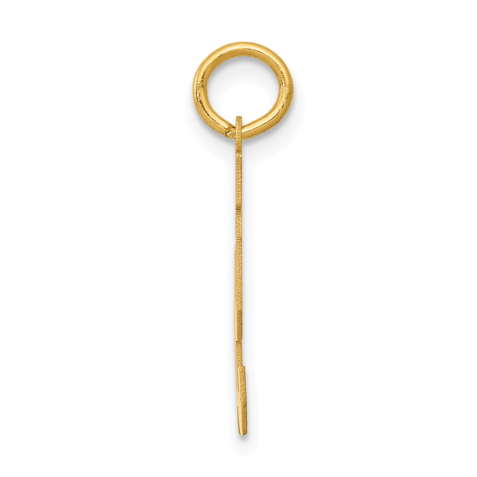 14K Gold Satin Number 91 Charm with Brushed Finish Small Elegance Secondary image