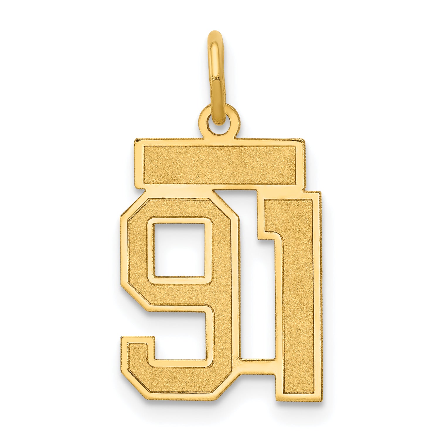 14k Small Satin Number 91 Charm Main image