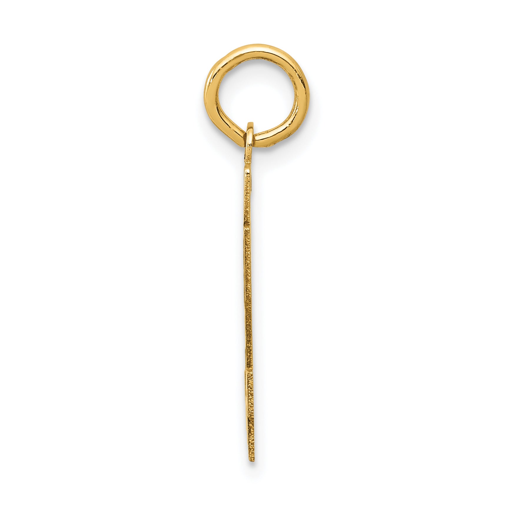 14K Gold Small Satin Number 94 Charm with Brushed Finish Secondary image