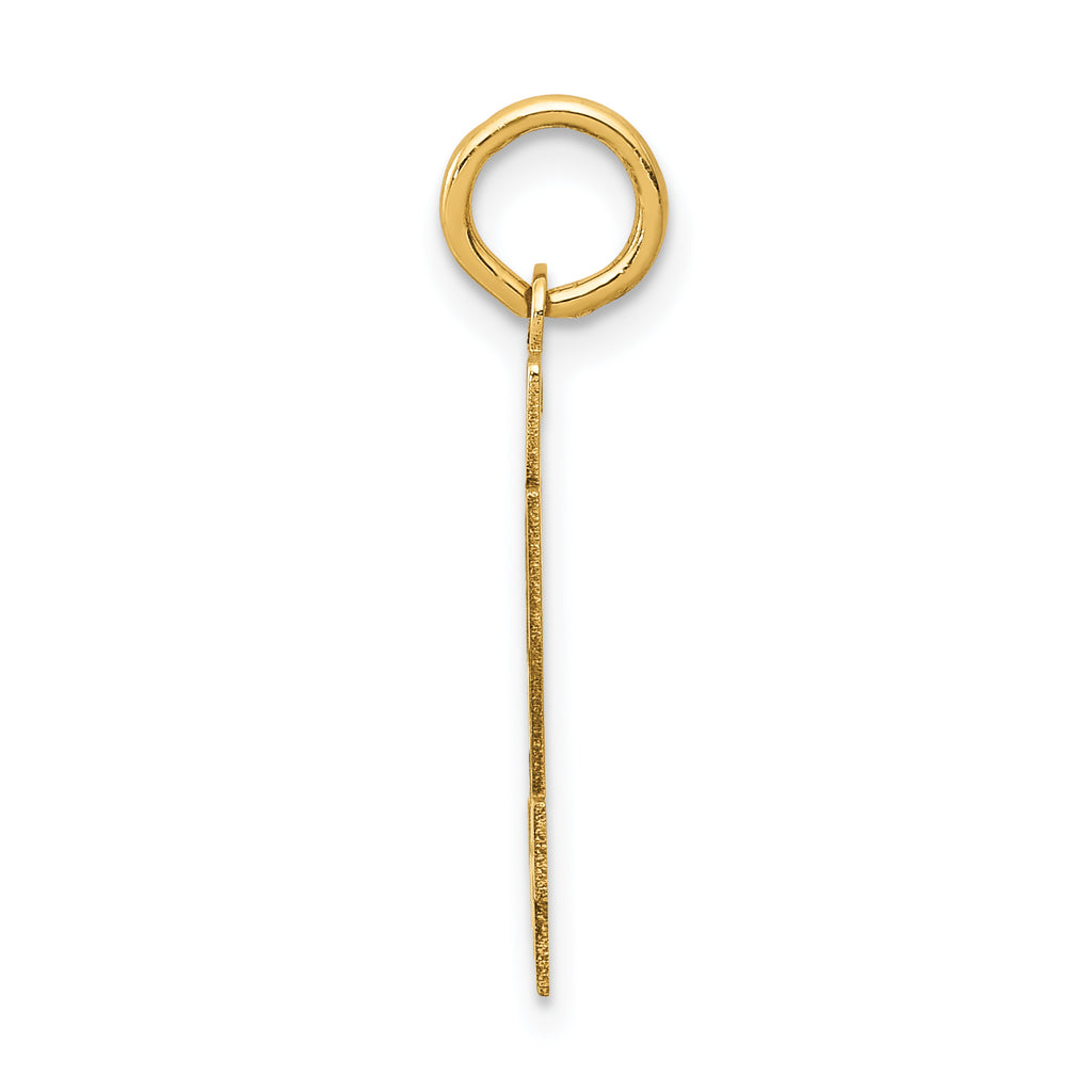 14K Gold Small Satin Number 94 Charm with Brushed Finish