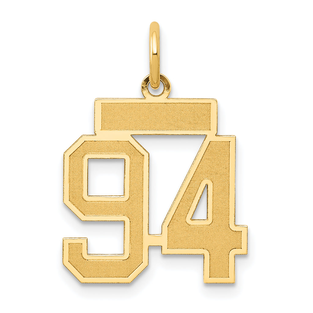 14k Small Satin Number 94 Charm